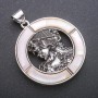 Pendant 'Buckwheat' with mother-of-pearl in bezel 45×57 mm