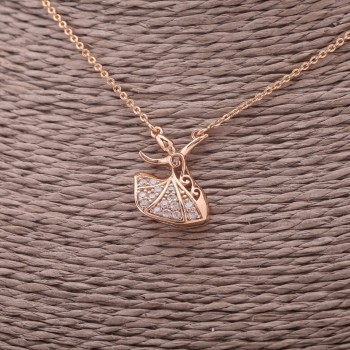 Xuping Chain with Pendant "Dancer" 13×18mm, Anchor Chain, 1.4 mm Thick, Length 44–48 cm, Gold Plated