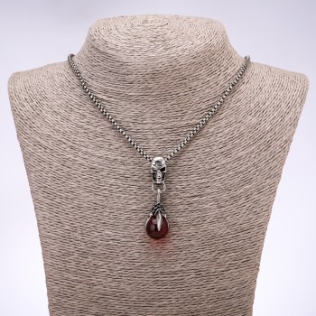 Pendant in Punk Goth Style: Ball in Claws, 15x32 mm on a chain, 65 cm long
