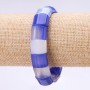 Blue Agate Bracelet with Blue Link 15x13 mm, 18 cm Circumference