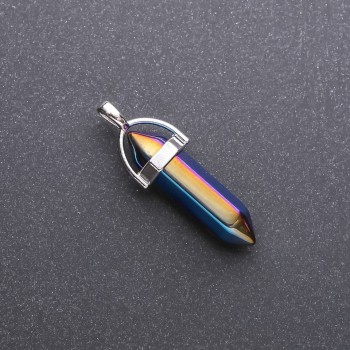 Hexagonal Pendant Blue 'Gasoline' 8x35x40 mm