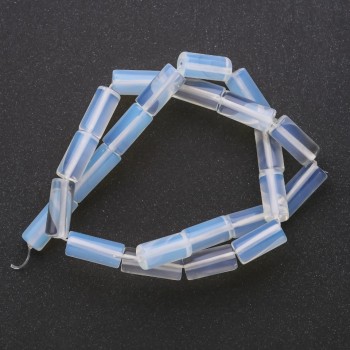 Moonstone Beads on Thread (Synthetic) Cylinder, diameter 8x16 mm + -, length 38 cm +