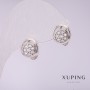 Xuping earrings with white crystals 10x12mm rhodium