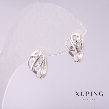 Xuping Rhodium 11x8mm Earrings