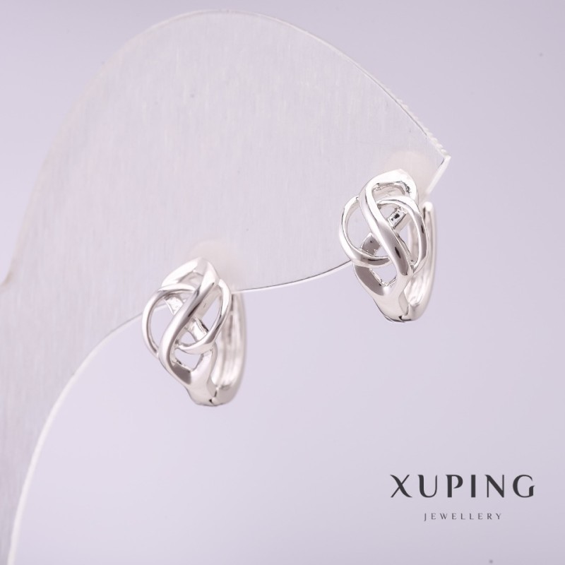 Xuping Rhodium 11x8mm Earrings