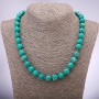 Variscite Necklace with Smooth Beads, 10± mm Diameter, 48 cm Length