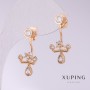 Xuping Earrings 'Crowns' with White Crystals