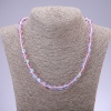 Pink Opal Glass Necklace, 8 mm Diameter, 48 cm Long