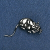 Sale! Clearance Brooch Year of the Rat 35×33 mm Dark Metal