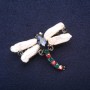 Brooch 'Butterfly' with baroque pearls and multicolored crystals 50x42mm dark metal