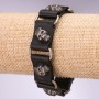 Men's eco-leather bracelet Skull chain-link strap, length 20-23 cm, thickness 20 mm