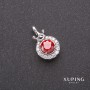 Xuping Pendant Crown with Red Stone 12×20 mm Rhodium