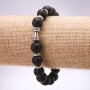 Lava Dumbbell Bracelet, 10 mm diameter, 18 cm length on elastic