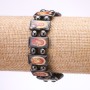 Discounted hematite bracelet with icons 'Virgin Mary and the Savior' on elastic band 18x10mm links (with defect)