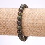 Dragon Blood Jasper Bracelet with Smooth Beads, 8 mm Diameter, 18 cm Length on Elastic