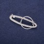 Brooch Accent Orbit white crystals 43x20 mm silver metal