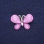 Discount! Mini Lilac Butterfly Brooch 27x20mm, Silver-Colored Metal