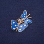 Discount! Butterflies Brooch enamel blue color 32x26 mm yellow metal