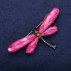 Sale! Butterfly Brooch with Raspberry Wings, 70x35mm, Silver-Colored Metal