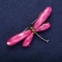 Sale! Butterfly Brooch with Raspberry Wings, 70x35mm, Silver-Colored Metal