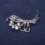Discount! Marked Down Brooch 'Pearl Bouquet' Gray and White, 50x22mm, Silver-Tone Metal