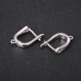 Ear hooks for earrings with rhinestones 17×4 mm silver-tone metal price per pair