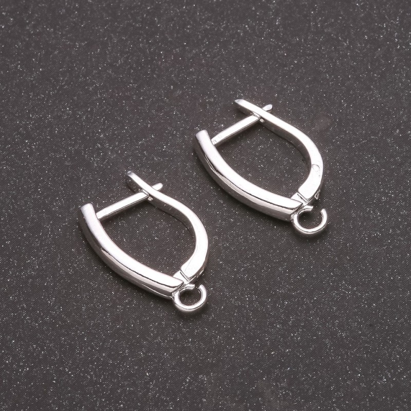 Ear wires for earrings, silver-colored metal, 19x3 mm (pair)