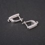 Earring hooks with rhinestones 14–17×3 mm silver-tone metal