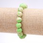 Bracelet 'Variscite' (pressed) lime green smooth beads, 10 mm diameter, 18 cm length on elastic
