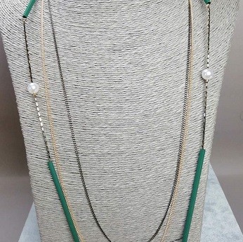 Necklace 'Allegory' with hi-tech chains, length 90 cm