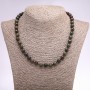 Dragon Blood Jasper Necklace with Natural Stone, Smooth Beads, 8 mm Diameter, Length 44-47 cm +