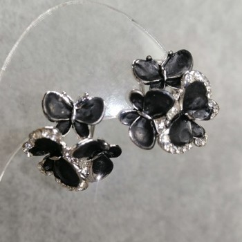 Earrings "Butterflies" black 18x20mm