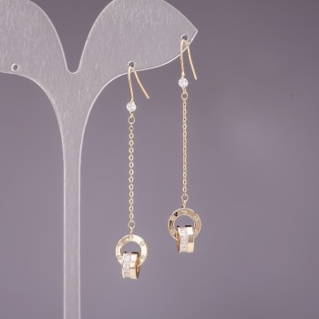 Gold-tone drop earrings 4x60mm