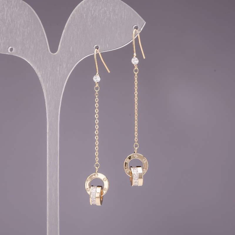 Gold-tone drop earrings 4x60mm