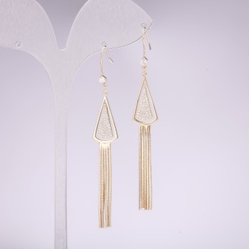Brush Earrings 73x11mm Gold-tone Metal Korea