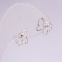 Butterfly Stud Earrings, 925 Silver, Crystals, White, 10x10 mm, Silver-Toned Metal