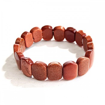 Elastic bracelet with Aventurine (synthetic) "Golden Sand" 17x12mm