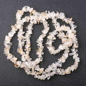 Hairy quartz beads - chip, 8mm diameter, 80cm length