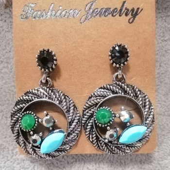 Stud earrings with drops 38×25 mm