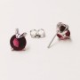 Xuping Stud Earrings with Raspberry Stone, 11×8 mm, Rhodium-Plated