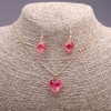 Discount! 'Heart' Multicolor Set: Pendant 19x16mm and Earrings 27x13mm, 50 cm Length