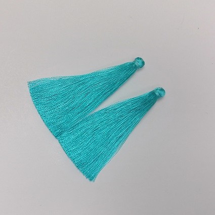 Turquoise tassel finding, length 7 cm, diameter 7 mm, pair