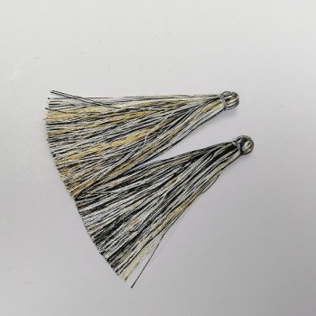 Brush pair 'Black-White-Yellow Stripe', length 7 cm, diameter 7 mm