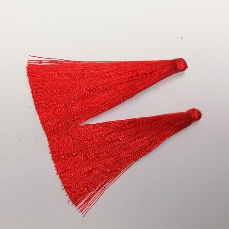 Craft supply Tassel 'Red', length 7 cm, diameter 7 mm, pair