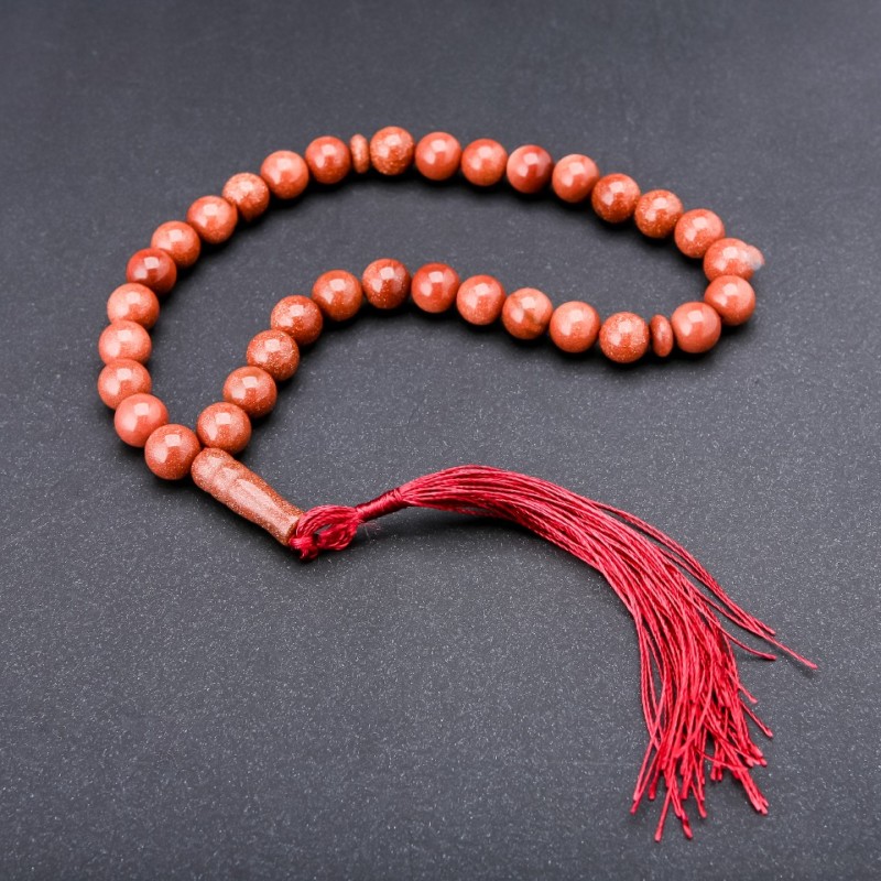 Aventurine Beads Gold Sand (synthetic) 33 beads, diameter 10mm+