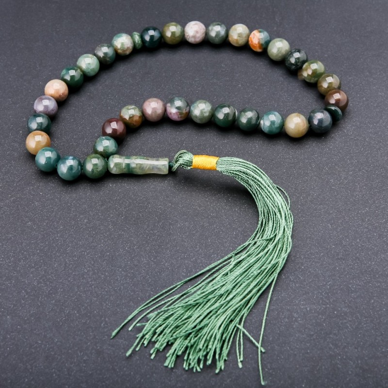 Jasper Stone Prayer Beads, 33 Beads, 10mm Diameter+
