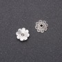 End cap (bead cap) for beads, 8mm, inner diameter 2mm, packaging 20 g (63 ± pieces). Color: Silver