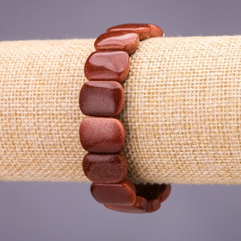 Aventurine bracelet (synthetic) Golden Sand link 16x12 mm, length 18 cm on elastic