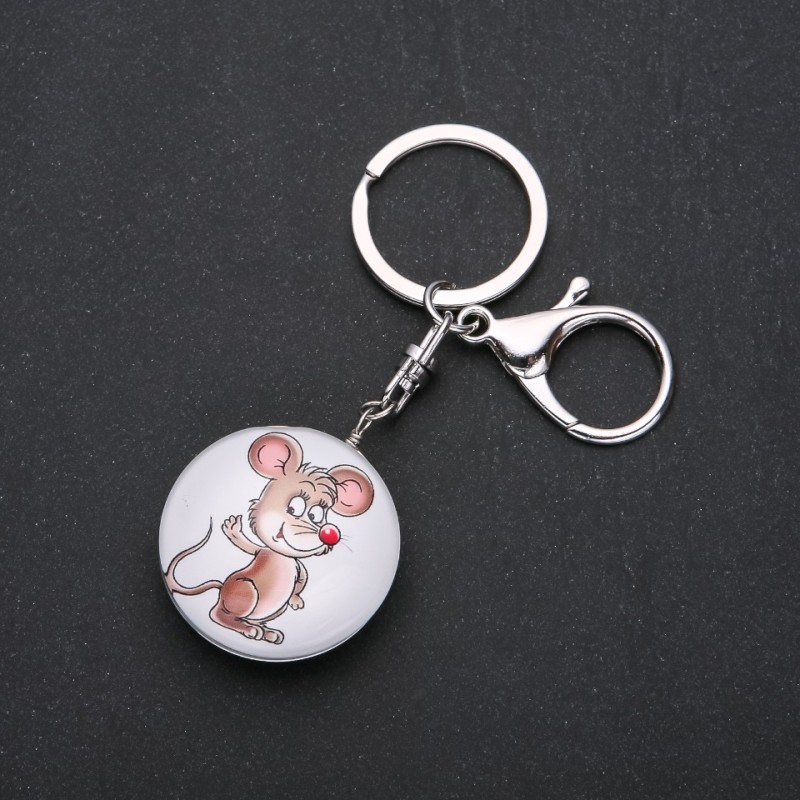 Discount! Mouse Keychain, diameter 40x30 mm, length 9.5 cm