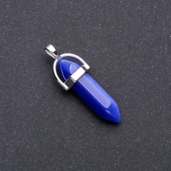 Cat's Eye Pendant Blue Hexagon 8×35×41 mm